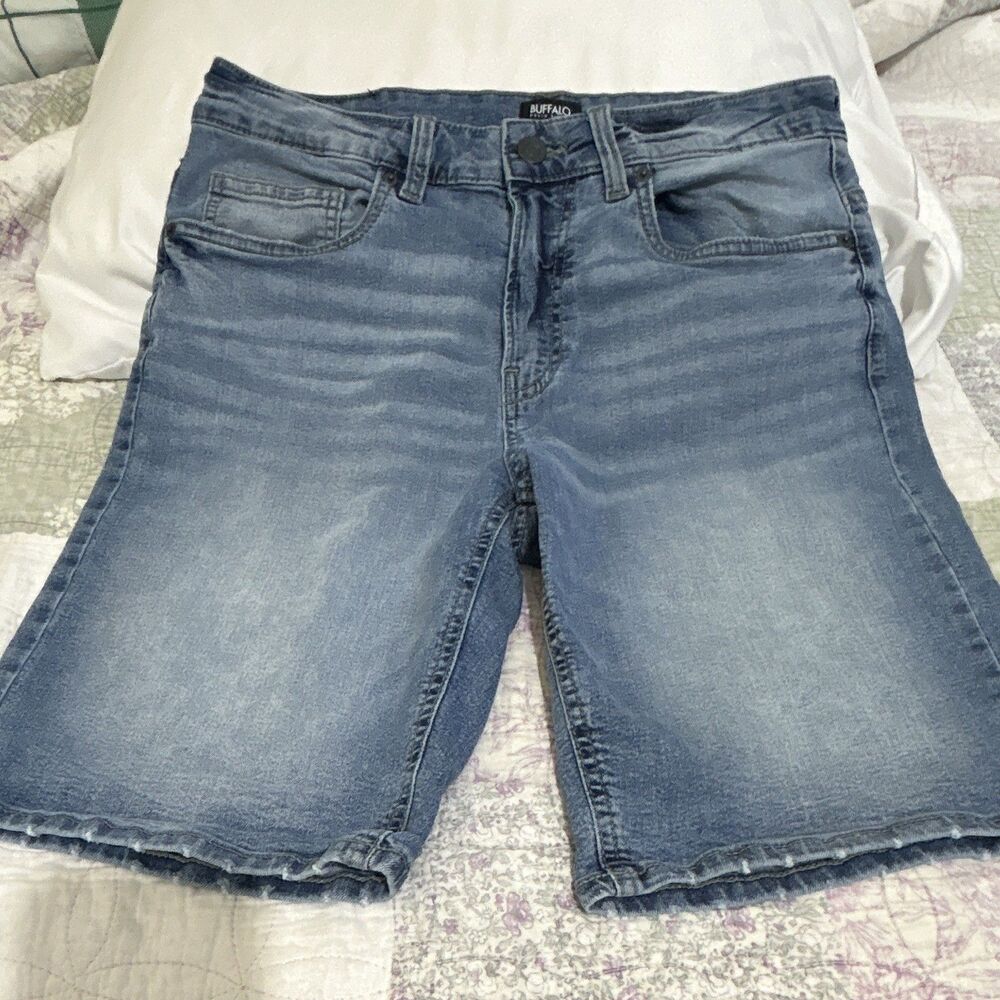 Buffalo David Bitton Light Wash Blue Men’s W32 Denim Shorts Relaxed Straight